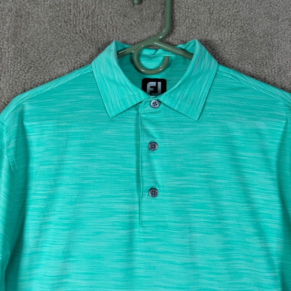 FootJoy Other - FootJoy Polo Shirt Men Medium Green Space Dye Frog Logo 1920 Performance Golf
